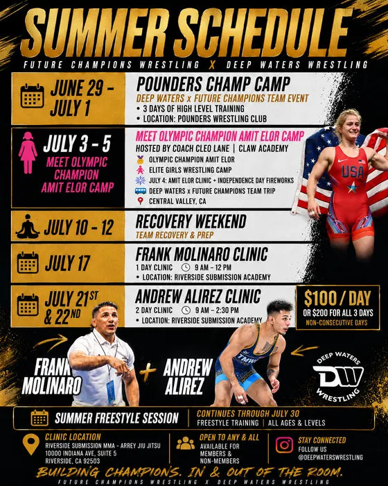 Future Champions Clinic — three-day clinic flyer